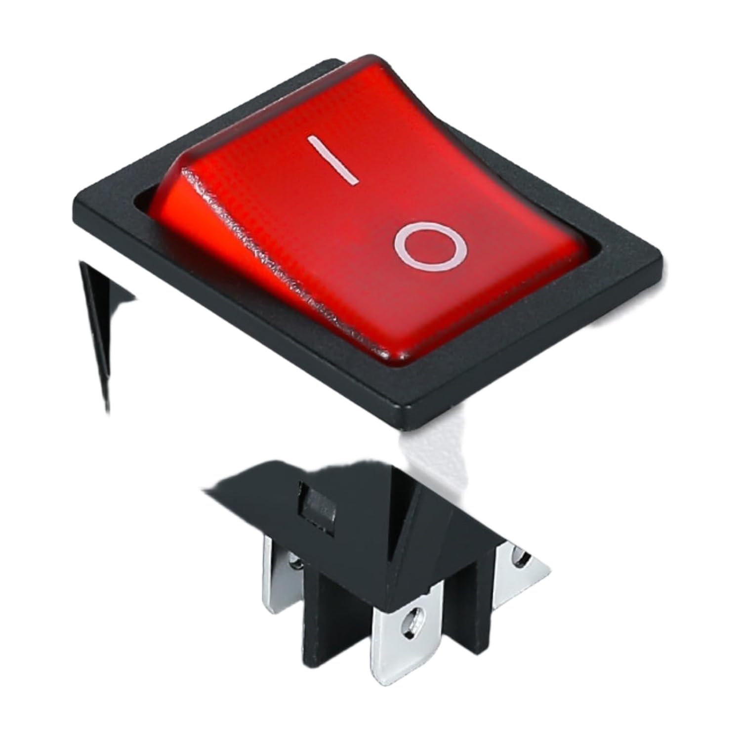 KCD2 KCD4 Red Boat Type Switch 4 pins 2 Gears with Light 30A Silver Contact high Power Current(Rubber (take one piece and Issue one piece))