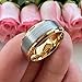 TUTISS 8mm Gold Tungsten Rings for Men Women Fashion Engagement Wedding Bands Silver Brushed Top Stepped Beveled Comfort Fit Size 11