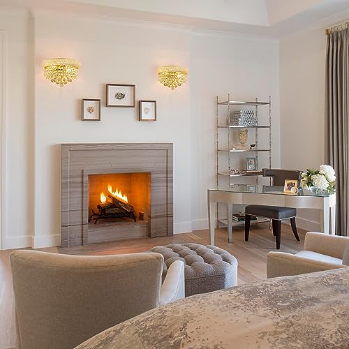 Image of 2-Lights Empire Crystal Wall Sconce Light for Living Room Dining Room Bathroom Vanity Mirrors Hallway Bedroom Closet Stairway (Gold)