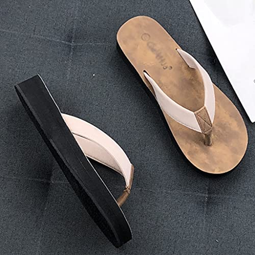 Sole Cork Flip Flops Bathroom Slippers For Women With Arch Support, Anti-Slip Shower Spa Bath Pool Gym Slides Flip Flop Open Toe Comfortable Soft Sandals Beach Shoes ( Color : White , Size : EUR37 )3