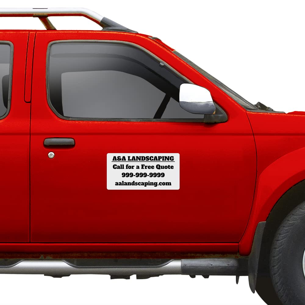 instMerch Custom Car Magnets — Personalized Car Magnet Sign for Business Cars, Trucks, Vehicles — Your Own Text — Set of 2 (10"x20")