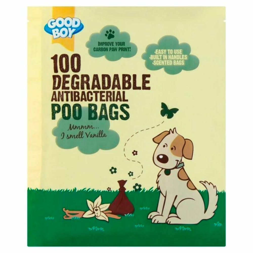 3X Armitage Good Boy Antibacterial Degradable Scented Dog Poo Bags - Pack of 100