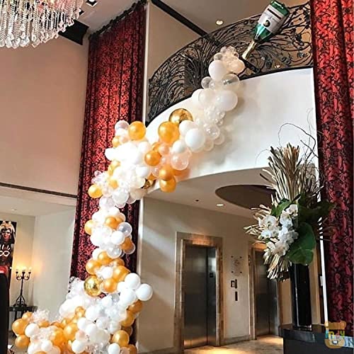 Image of ITAF Set of 100 Pcs Happy Birthday / Anniversary / Bachelorette Cocktail Party Decoration Kit Combo For Boys Girls /Husband Wife /Brother Sister /Father Mother /friend- Champaign Bottle Foil Balloons ,Gold Silver White Theme Metallic Foil Balloons