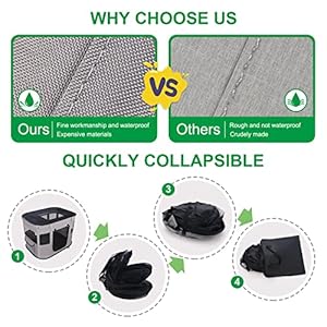   Collapsible-Puppy-Playpen-Cat-Playpen-Crates-for-Dogs-indoor-Portable-Travel-Playpen-Kitten-Foldable-Dog-Cat-kennel-Cage-Enclosed-for-indoor-or-OutdoorsBlack-Grey-