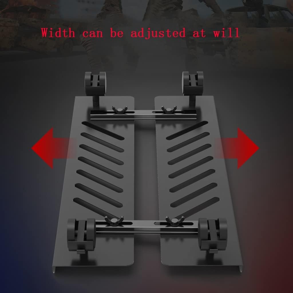 Steel Computer Tower Stand, Adjustable Mobile CPU Stand with Rolling Caster Wheels, Home Office Under Desk PC Holder (Black 48 * 22~32cm)