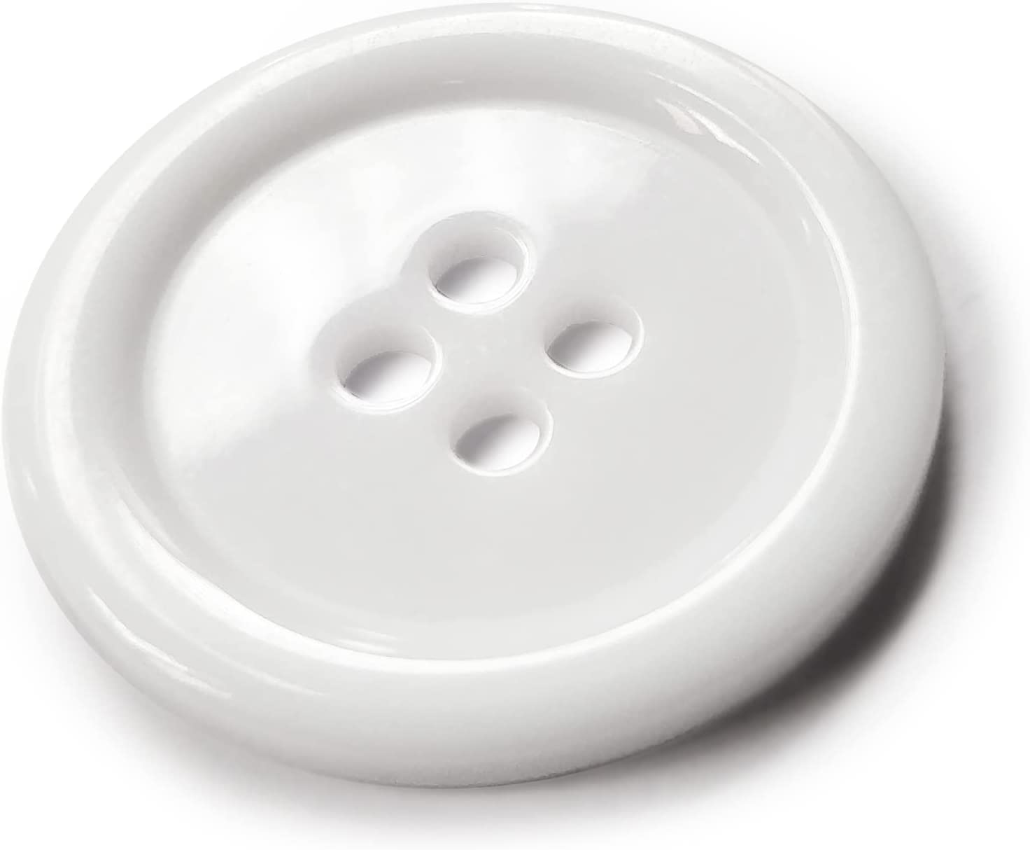 Daily Crafts Pack of 12 Resin Buttons Diameter 25 mm,(1 inch) 4 Holed for Sewing and Art and Craft Round Buttons with 4 Holes (White 12) 1