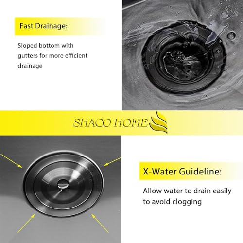 Image of SHACO 33 Inch Black Double Bowl Divided 50 /50 Farmhouse Sink, 33x21 Gunmetal Black Stainless Steel Undermount Apron Front Farm Kitchen Sink