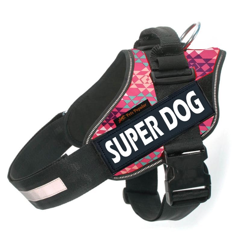 The Pets Popular Super Dog No Pull Adjustable and Reflective Harness with Rope for Dogs (Large, Red Print) (B0CTHVDWV4) Amazon Price History, Amazon Price Tracker