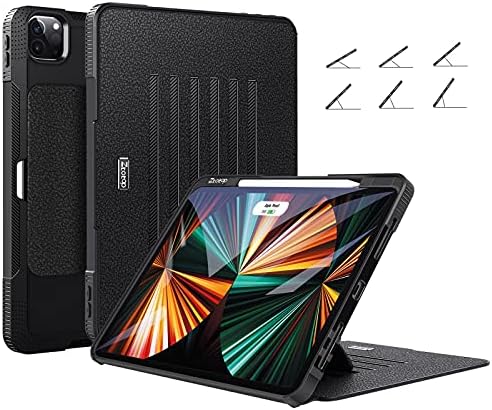 ZtotopCases for New iPad Pro 12.9 Inch Case 2021/2022 5th/6th Generation, [6 Magnetic Stand + Pencil Holder + Auto Wake/Sleep] Full Body Protective Cover Case for iPad Pro 12.9" 5th/6th Gen, Black