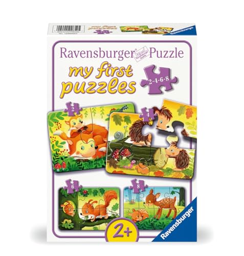 Ravensburger - Puzzle 2, 4, 6, 8 pièces - Familles de Petits Animaux