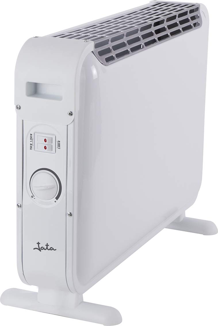 JATA C214 - Radiador / Convector con 3 Potencias de Calor (750 - 1250 - 2000 W) y Termostato Regulable de Temperatura. Asas de Transporte. Silencioso. Protección contra Sobrecalentamiento