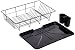 Sweet Home Collection 3 Piece Rack Set Dish Drainer Drain Board and Utensil Holder Simple Easy to Use, 12" x 19" x 5", Black
