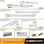 GEARWRENCH 243 Pc 12Pt Mechanics Tool Set in 3 Drawer Storage Box | 80972 - Image 3