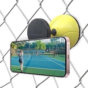 Tennis & Pickleball Fence Phone Mount – Gift Idea for Men and Women – Training Accessories for Boys and Girls – Record Stream and Relive Your Tennis Matches