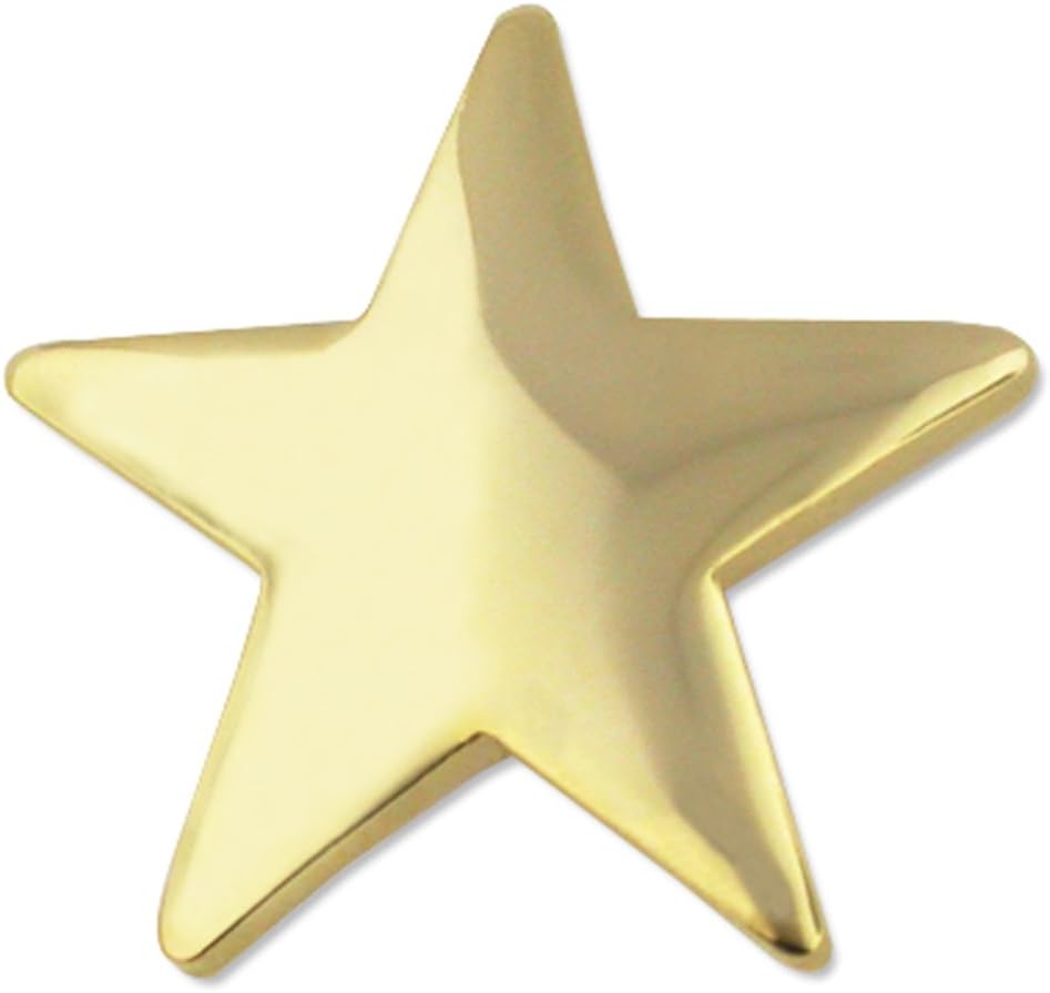 Classic Shiny Gold 5 Point Star Military Recognition Lapel Pin