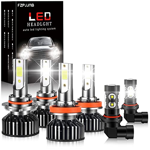 Fit For FORD EXPEDITION (2015-2020) LED Headlight Bulbs, 9005/HB3 High Beam + H11/H8/H9 Low Beam + 9140/9145 LED Fog Light Bulbs Combo, 6000K Cool White, Plug and Play, Pack of 6