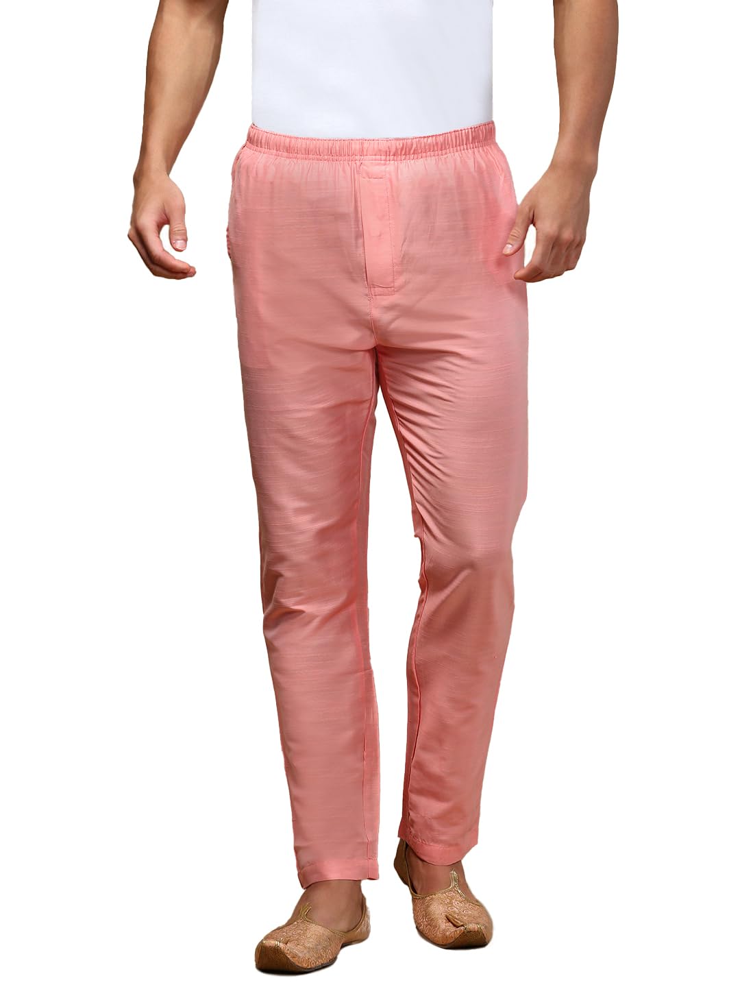 white heart Mens Viscose Blend Salwar Pyjama Pant | Elasticated Waistband with Inner Drawstring, Button Closure, Side Pockets| Regular Fit Ethnic Wear Churidar Pajama-picture-38