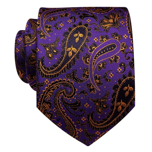 Image of YourTies Paisley Men's Necktie Woven Silk Floral Ties for Men Designer Formal Business Party Wedding