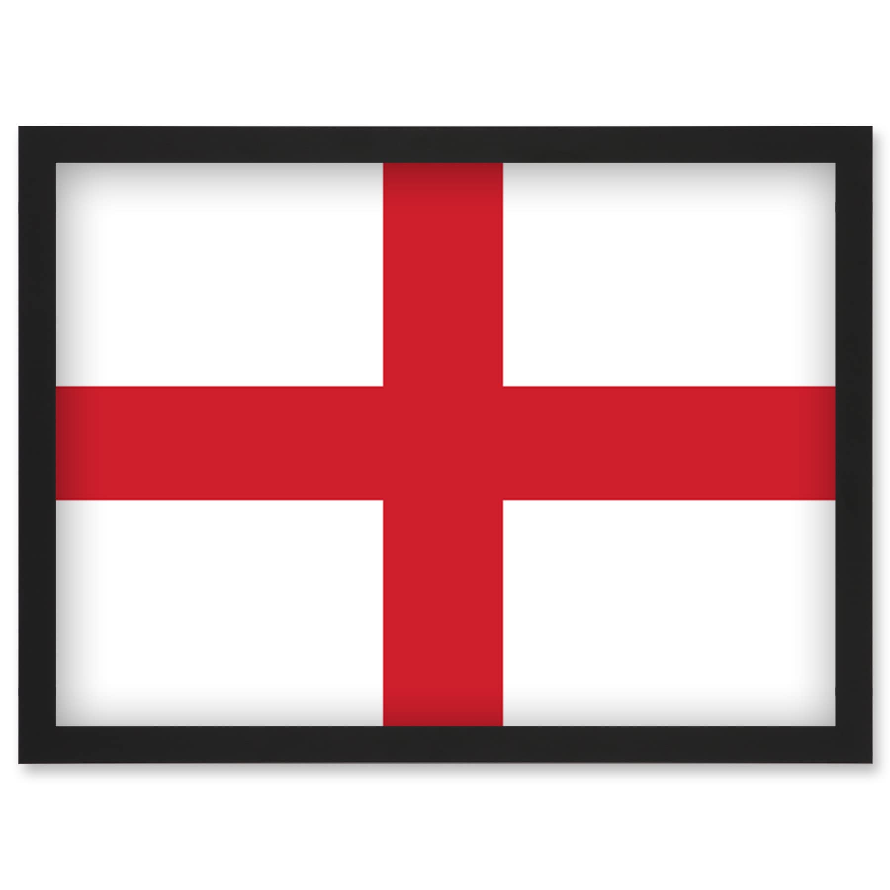 Artery8 England National Flag Patriotic Vexillology World Flags Country Region Poster Artwork Framed Wall Art Print A4
