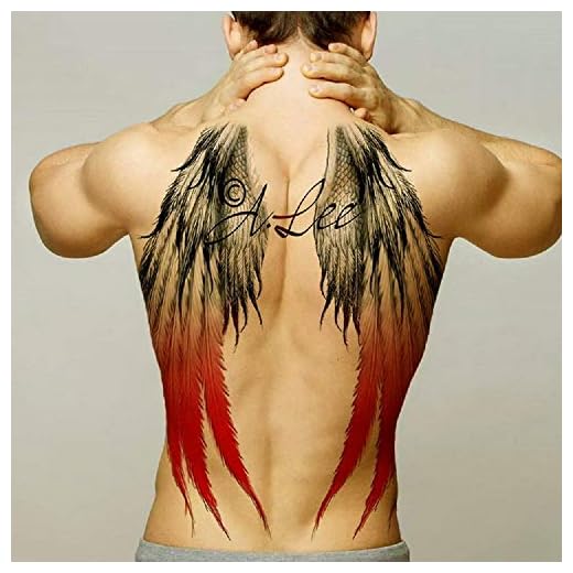 Temporary Tattoo,Transfer Body Stickers Full Back Angel Devil Wings Large Tattoo for Men Women Arm Chest Leg Waist Neck Tattoo Waterproof Removable Non-Toxics Safe