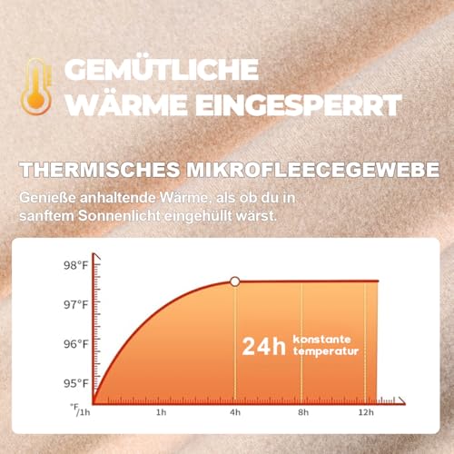 IWOLLENCE Thermo Unterhemd Damen Langarm Rundhals Fleece Warmes Thermo Top Damen Thermounterwäsche Ohne Etikett Weiches Thermooberteil Winterwäsche (Weiß, M)