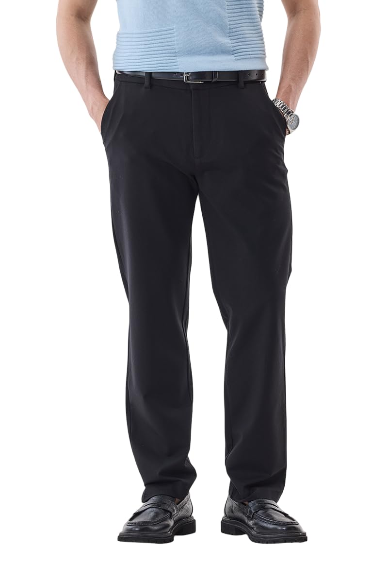 Men Formal Trousers | Slim Fit Mid Rise Plain Design | Premium Rayon Blend & Medium-Stretch Fabric for Office & All-Day Comfort-image-29