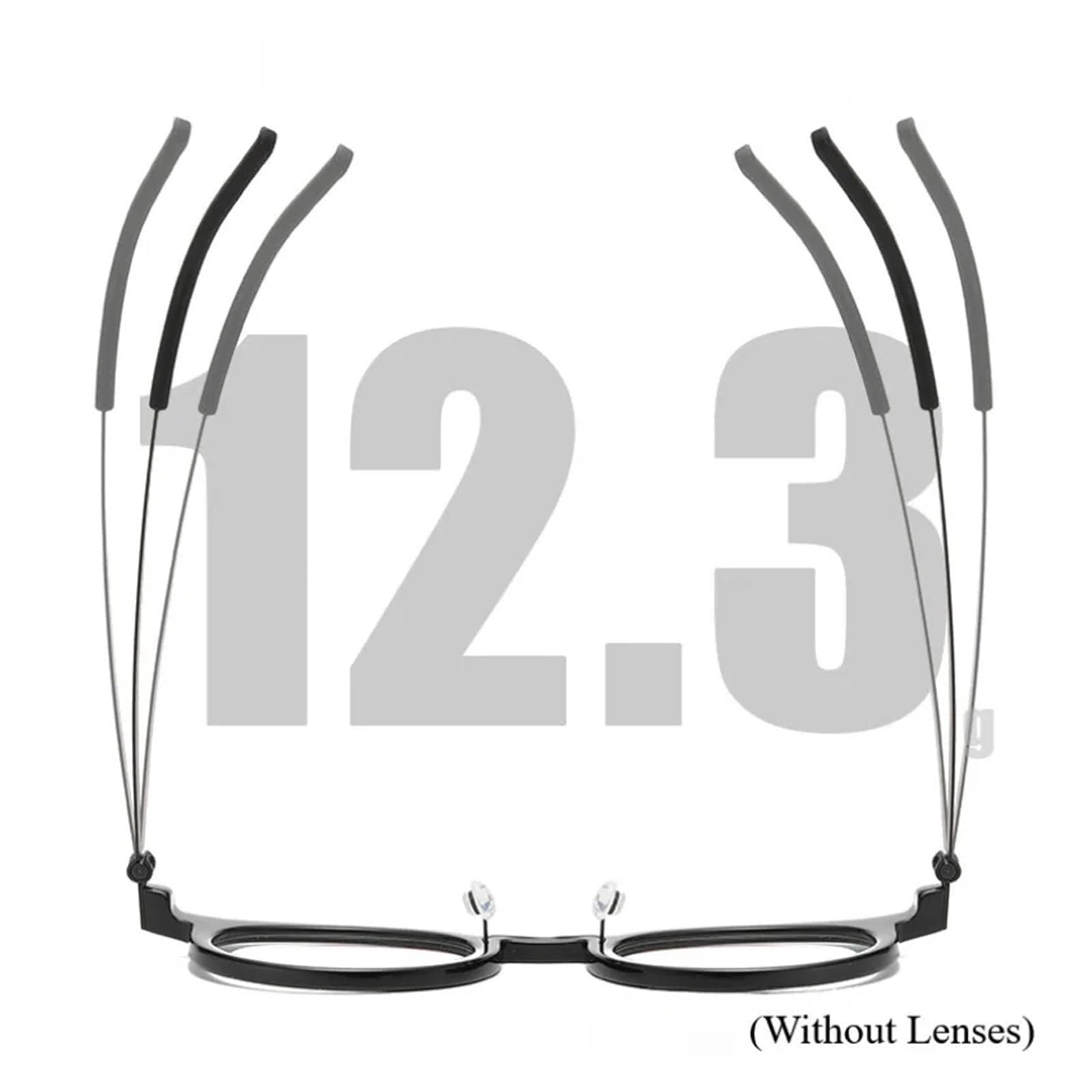Ovale Brillengestelle, schraubenlose Brillen for den Computer, Acetat-Brillen, Unisex, Nicht verschreibungspflichtige Brillen, Titan-Lesebrillen(Grey)