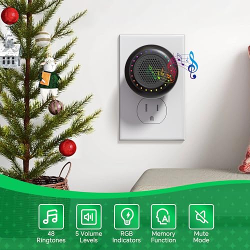 Wireless Doorbell Classroom Doorbell for Teachers Waterproof Doorbell Button 1000Ft Range 130dB Adjustable Volume 48 Chi - Additional View