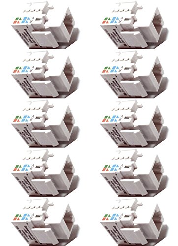 CESS RJ45 CAT5e Ethernet Network Modular Toolless Keystone Snap-in Jacks Punch-Down (10 Pack) - Thumbnail 6