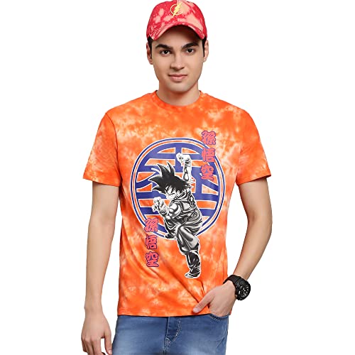 Image of Free Authority Official Dragon Ball Z: Son Goku Anime Graphic Print Pure Cotton Regular Fit Tshirt for Men