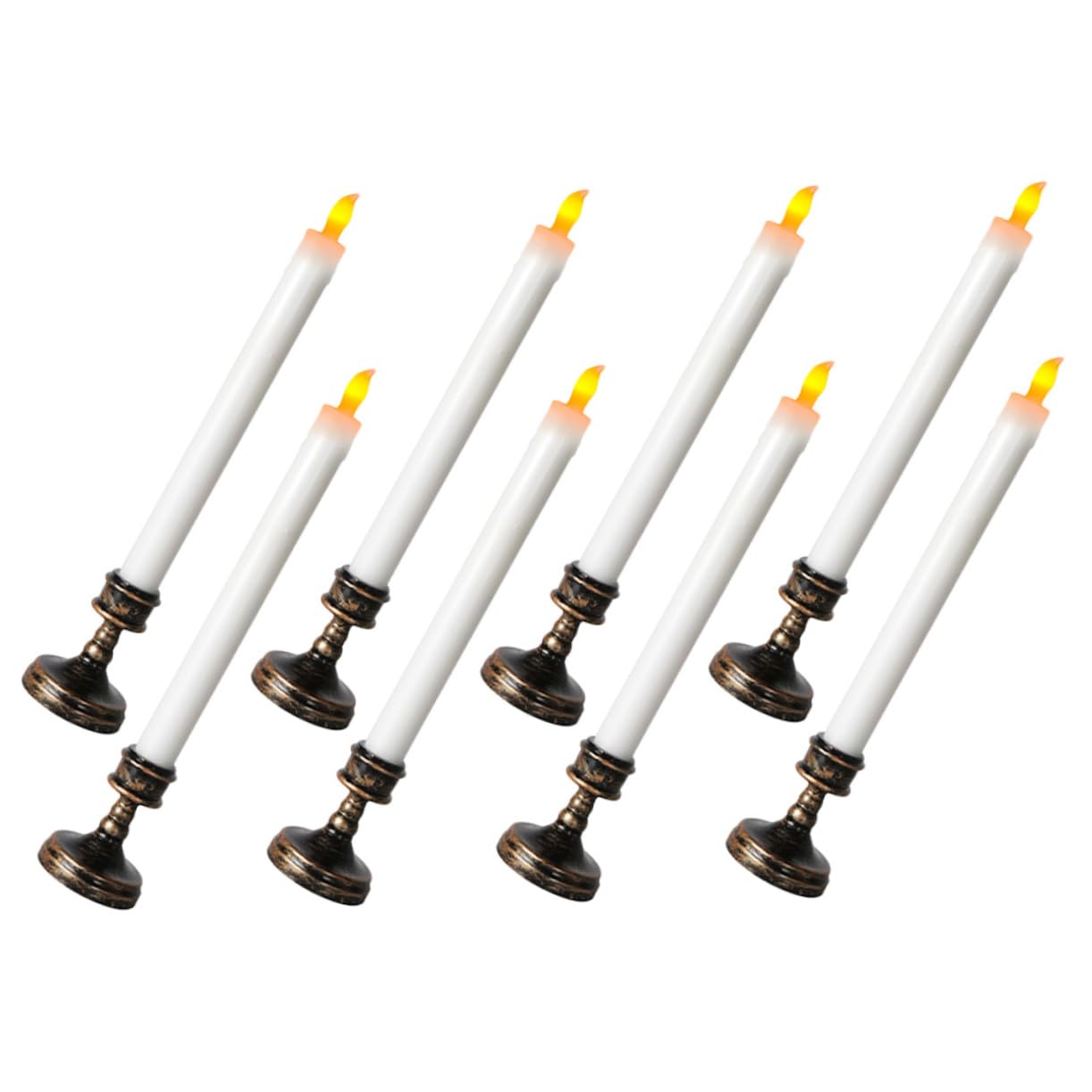 Tofficu 8 Pezzi elettronica candele senza per finestre luce elettronica a LED a batteria candele natalizie candele natale elettrica di a LED AbS bianca