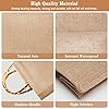 NAEBRO Sac en Jute pour Femme Sac en Jute Naturel Imperméable Sac à Provisions Portable Grands Sacs en Jute avec Poignées en Bambou et Ruban Sac Cabas en Jute pour Shopping Pique-Niques Plage Cadeaux #3