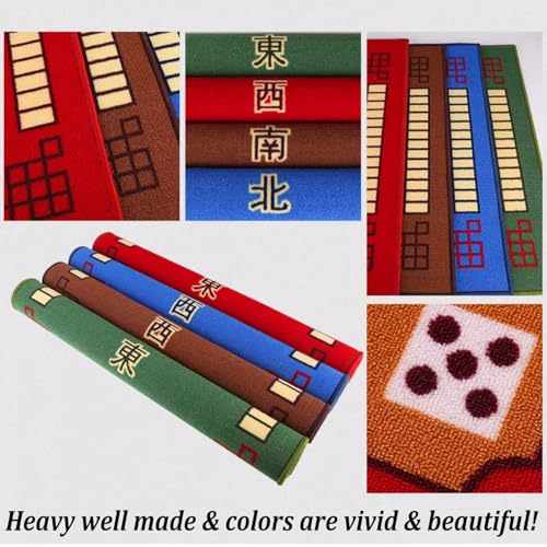 Tapete Mahjong antideslizante con dados y bolsa portátil miniatura 3