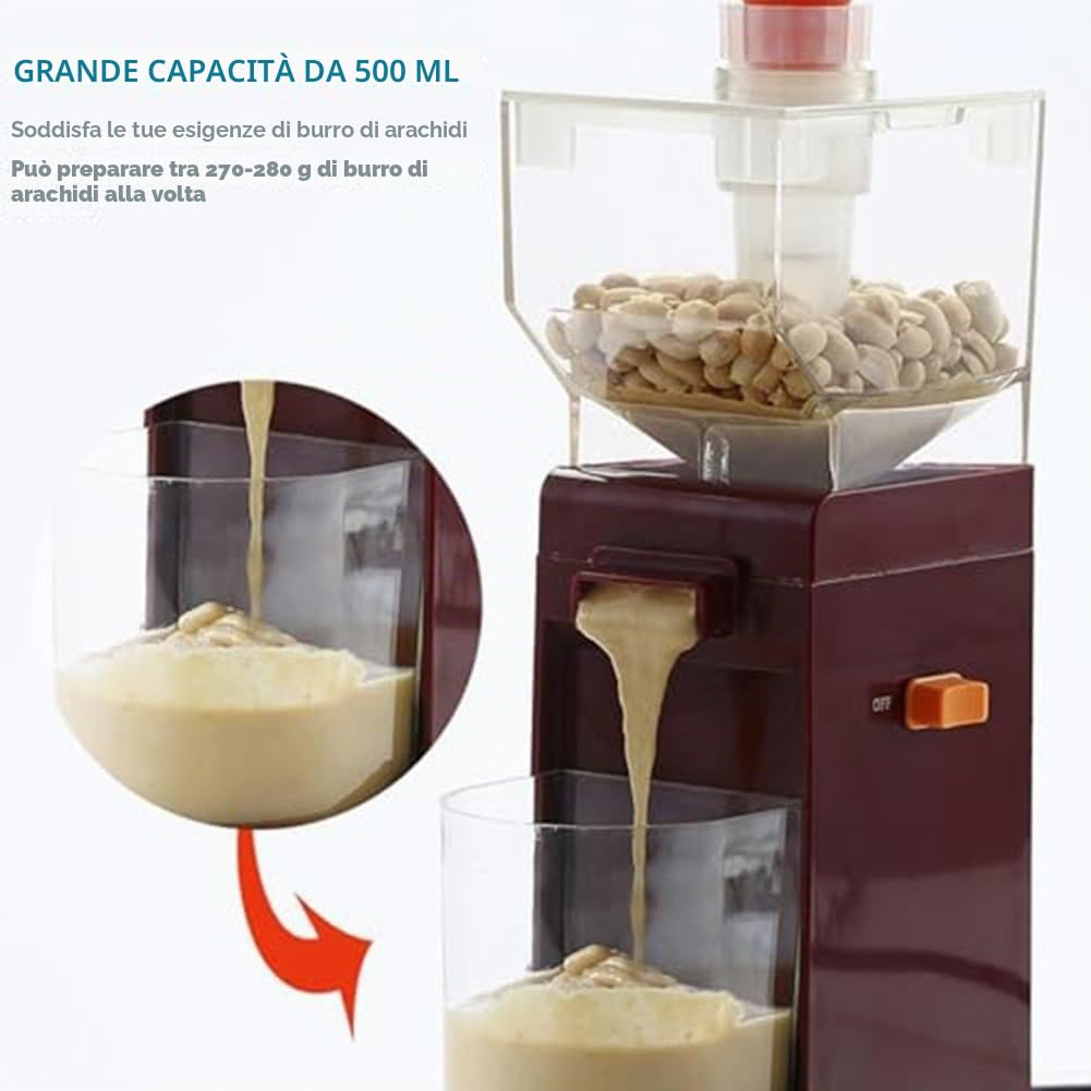Yuanpgky Moulin à noix e macinino per burro di arachidi, macchina in plastica per pasta liscia di noci di cocco, mandorle, nocciole, noci e girasole (regolamento europeo)
