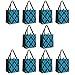 ReBagMe (TM) Set of 10 Large Reusable Grocery Bag Totes - Extra Reinforced Handles Sewn to the Bottom - Loop for Grocery Stores - Includes Insert on Bottom of Bag for Extra Support (10, Turquoise)