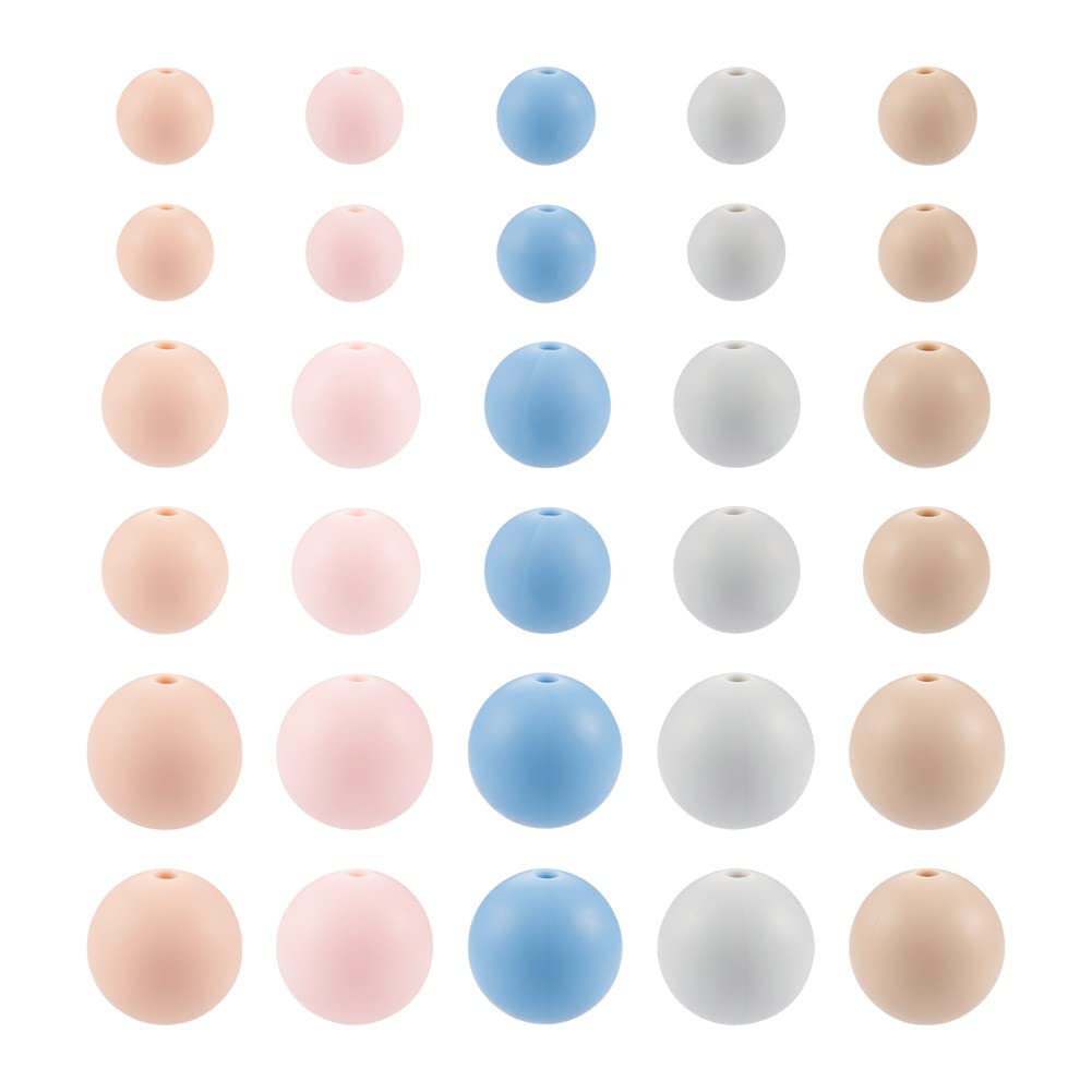 Cheriswelry 150Pcs Silicone Beads Bulk 15mm 12mm 9mm Colorful Round Silicone Beads for Women Men DIY Bracelets Necklaces Jewelry Making