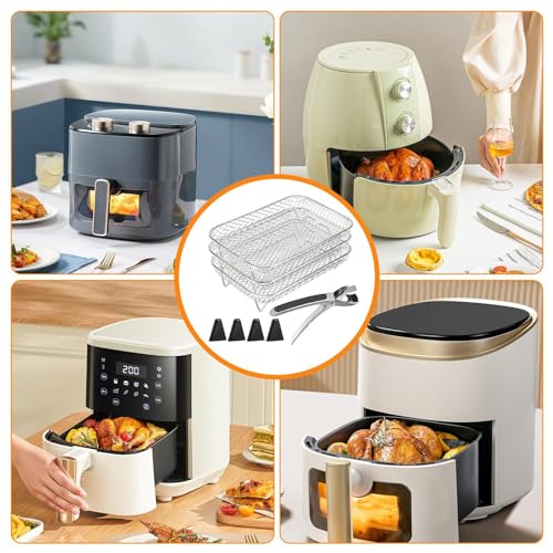 Support de friteuse à air carré à 3 couches pour déshydrater et griller