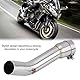 Motorrad Auspuff Mittelrohr, KIMISS Edelstahl Motorrad-Vollauspuffsystem-Mittelrohr-Verbindungsverbindung für FZ1 FZ1-N 2006–2015