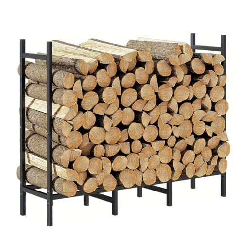 4FT Firewood Rack Outdoor Indoor Log Holder fo...