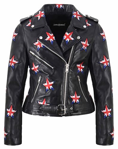 Veste motarde en cuir Brando pour femme blouson noir rock 8899