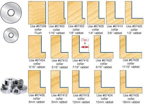 Amana Tool - 67800 21Piece Collar Kit Flush To 18mm Depth