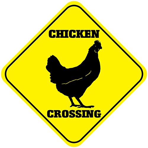 Fastasticdeals Chicken Crossing Funny Metal Aluminum Novelty Sign