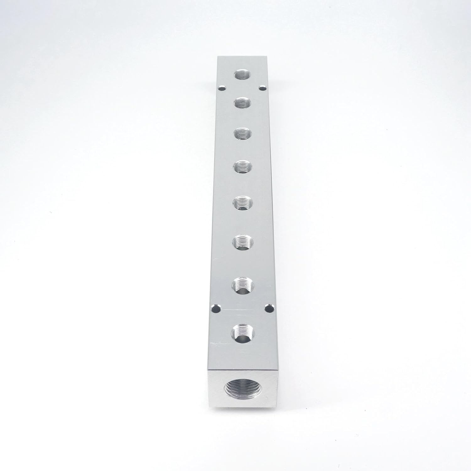 40x40mm G1/2" in G1/4" Out 8 Way Pneumatic Air Solid Aluminum Manifold Block Splitter Plumbing Fittings