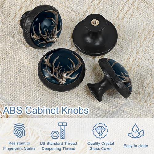 Boutons de placard de cuisine en bois d'élan pour commode chalet - 5