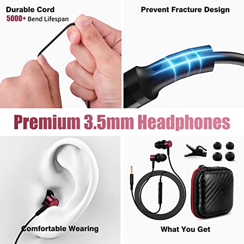 Headphones for Airplane, Earphones Wired Headphones In Ear Wired Earbuds with Microphone Noise Isolating Headset with Volume Control 3.5mm Jack Earphones Ear Buds for School Students, Kids, Men, Women - Image 5