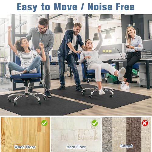 Image of Placoot Office Chair Mat for Hardwood Floor, 55 inchx35 inch Computer Chair Rug, Under Desk Mat, Large Anti-Slip Floor Protector for Home Office