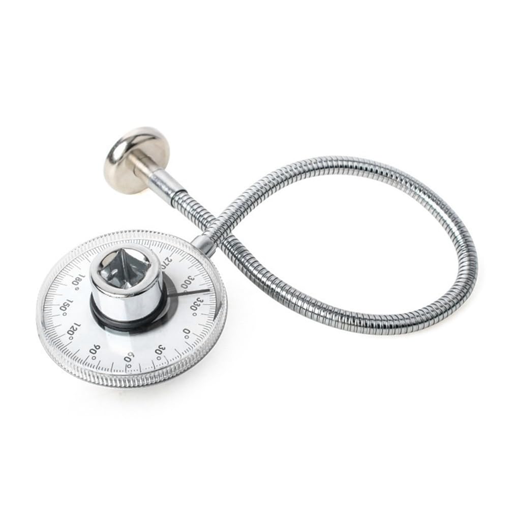 Knoruley Silver Pcs Driving Torque Angle Gauge Wrench Torque Measuring Instrument Angle Gauge Indexer Manual Measuring Tool Size 1