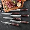 Sunnecko Knife Set with Block and Sharpener, 15 PCS Kitchen Knife Block Set Sharp Kitchen Knives High Carbon Stainless Steel with Pakkawood Handles