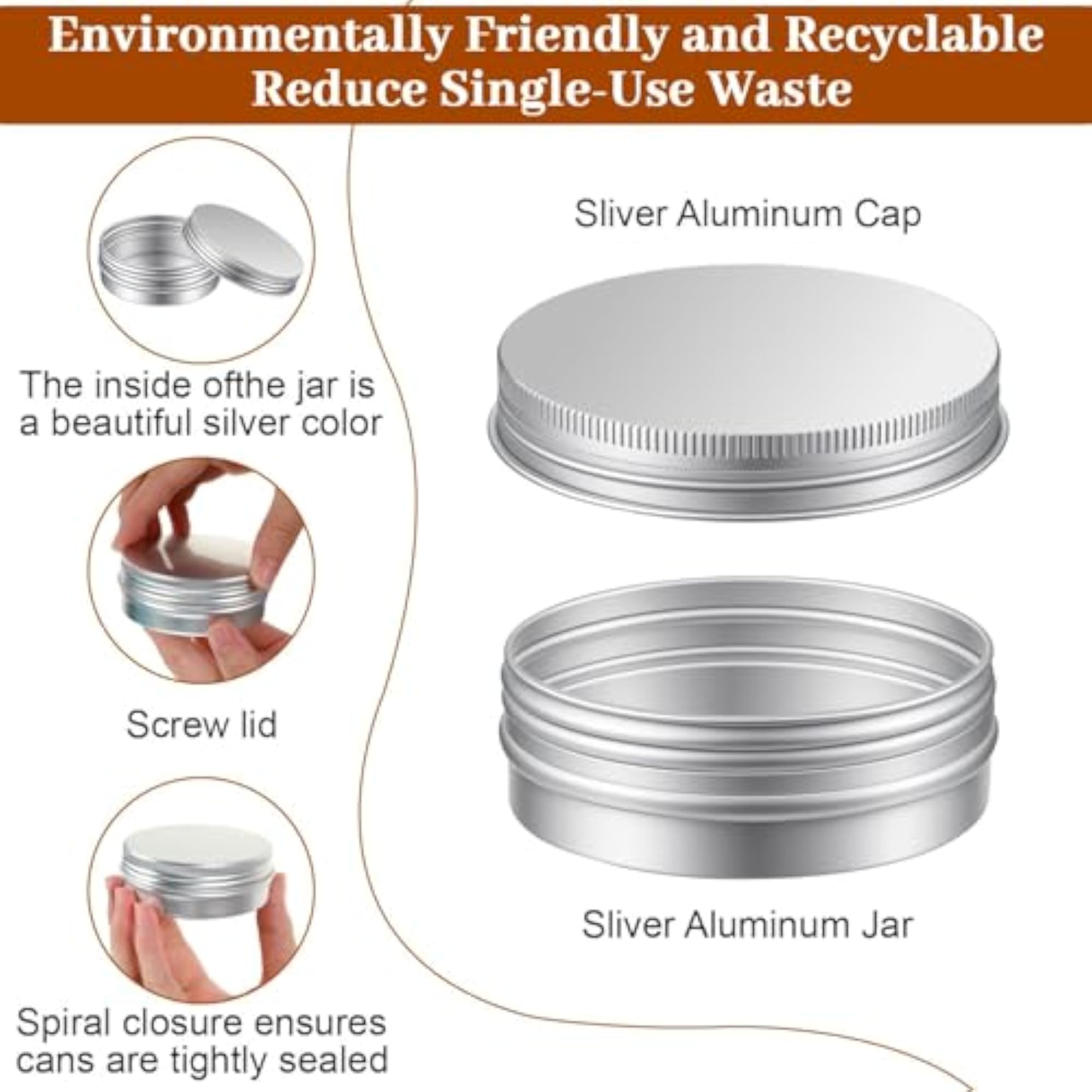 2PCS Cream & Lip Balm Containers, 60ml Circular Design