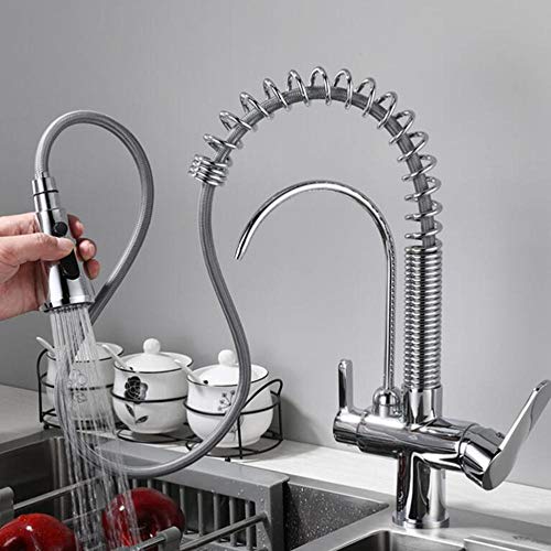 Eau filtrée sans deuxième robinet grâce au mitigeur cuisine 3 voies à douchette - 5